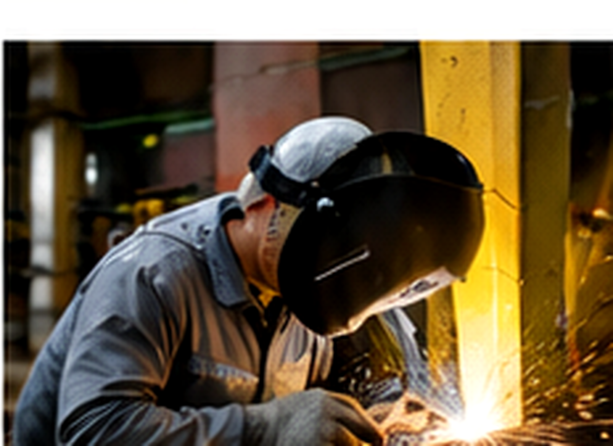 Soldagem em estrutura metálica industrial