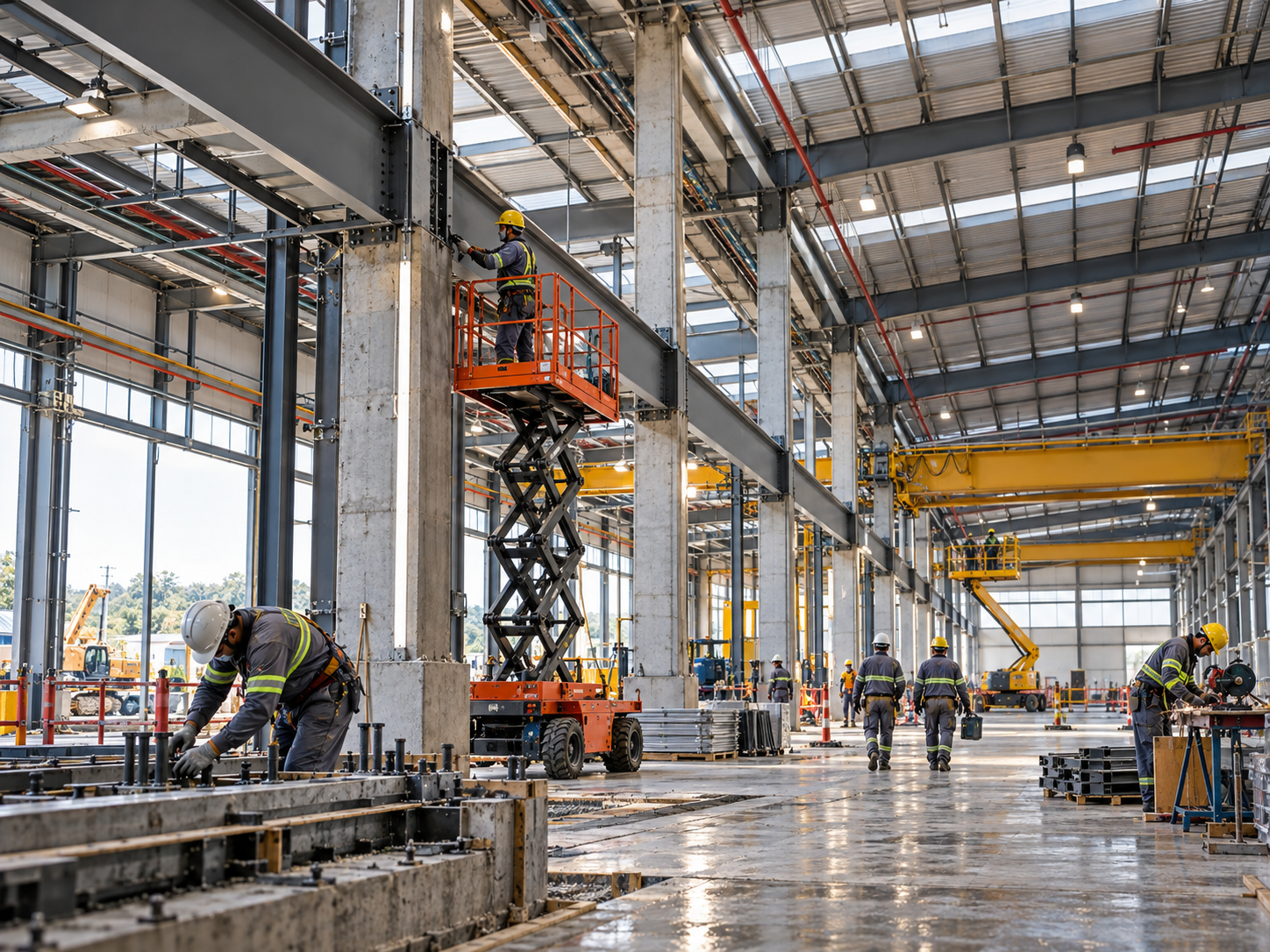 Reforma e adequação de galpão industrial em execução